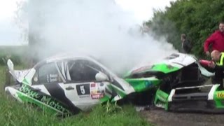 Crash Woodstoxx Rally Wervik 2015  Mitsubishi Lancer Evo 7 Bossu  Ozeel [upl. by Lamphere830]