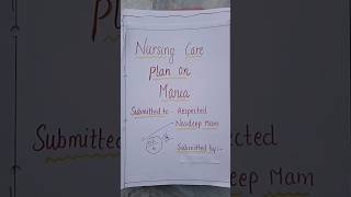 NURSING CARE PLAN ON MANIA in mental health nursing bsc nursing GNM bscnursing nursingsecrets [upl. by Neema]