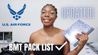 UPDATED AIR FORCE BMT PACK LIST VIDEO 2022  NIAH SHONTAE [upl. by Nil]