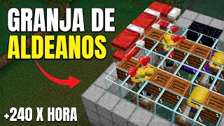 ✅ GRANJA de ALDEANOS para Minecraft BEDROCK 120 ULTRA FACIL 240 Aldeanos x Hora [upl. by Karleen]