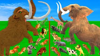 Prehistoric Mammals vs Modern Mammals Size Comparison Mammoth Vs Elephant Animal Epic Battle [upl. by Rettke]