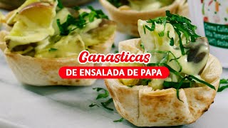 Canasticas de ensalada de papa 🤤🥗  Recetas Alquería [upl. by Dnalrag439]