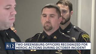 Two Greensburg officers honored for heroic actions [upl. by Malo]