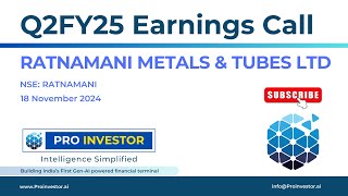 Ratnamani Metals amp Tubes Ltd  Q2FY25  Earnings Conference Call  earningcall concall ratnamani [upl. by Aneda]