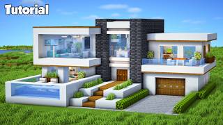 Minecraft How to Build a Modern House Tutorial Easy 44  Interior in Description [upl. by Aira213]