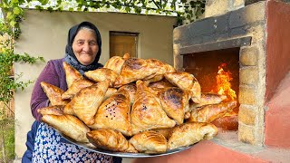 Baking Lots of Crispy SAMSA in the Oven Just Like They Do in Uzbekistan [upl. by Lilahk]