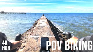 POV Cycling along Sandgate beach Brisbane Australia [upl. by Ettenor]