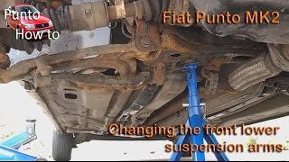 How to Change Fiat Punto Mk2 lower front suspension Arms [upl. by Brunella564]