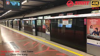 ⁴ᴷ⁶⁰ SMRT Trains  North South Line Last Trains at Choa Chu Kang [upl. by Sabanrab634]