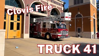 CFD Truck 41 responding code 3  Clovis Fire Department [upl. by Ihn83]