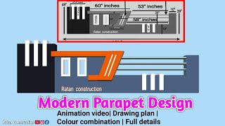 Morden Parapet Wall Design  3D parapet wall design  video n 653 [upl. by Mellins]