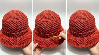 Beautiful Crochet Hat 😍🤩 Awesome Freesia Flower Crochet Fisherman Hat Tutorial [upl. by Marriott]