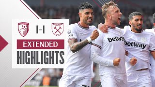 Extended Highlights  Jarrod Bowen Scores A Screamer  Bournemouth 11 West Ham  Premier League [upl. by Eirellam]