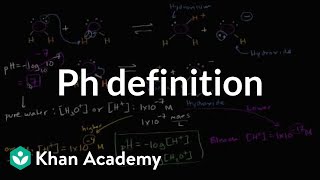 Definition of pH  Water acids and bases  Biology  Khan Academy [upl. by Reginauld311]