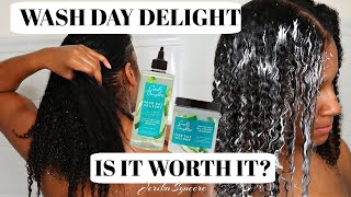 CAROLS DAUGHTER WASH DAY DELIGHT REVIEW  ALOE SHAMPOO amp CONDITIONER [upl. by Aciretahs]