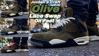 Lace Swap 🔥 Jordan 4 Craft Olive 🫒 [upl. by Nichol]