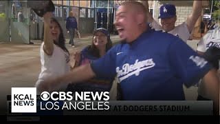 Dodgers fans celebrate as LA heads to World Series [upl. by Ellehcan]