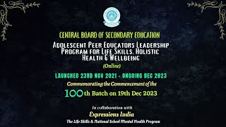 CBSE Adolescent Peer Educators Leadership Programme for Life Skills Holistic Health amp Wellbeing [upl. by Airlee]