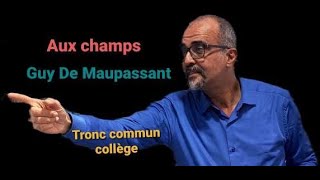 Aux champs de Guy De Maupassant  la nouvelle réaliste tronc communcollège explicationanalyse [upl. by Savvas]