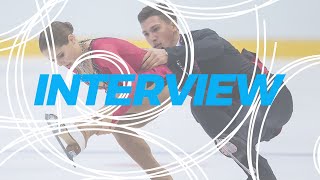 Interview Anastasia Mishina amp Aleksandr Galliamov RUS  WorldJFigure 2019 [upl. by Wellesley]