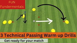 Technical PassingWarm up Drills  FootballSoccer Drills  3 Variations  u7 u8 u9 u10 u11 u12 [upl. by Acissaj]