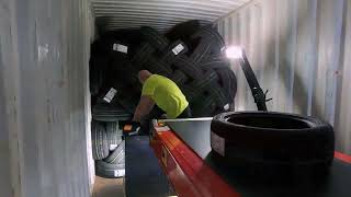 Caljan  Performer Unloading Tyres Fitted with Operator Platform [upl. by Jacenta]