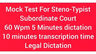 Tough Dictation  Steno typist  5 minutes of dictation  10 minutes to transcribe  JK High Court [upl. by Maxa]