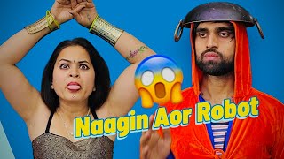 Robot Aor Naagin 🤖🐍😱😂  Mohit Pandey shorts funny trending [upl. by Ecahc440]