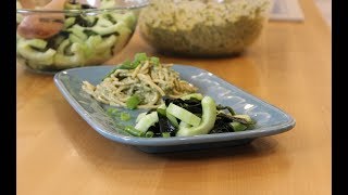 Vegan Peanut Noodles served with Cucumber Wakame Salad recipe [upl. by Derman]