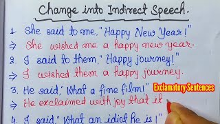 Direct and Indirect SpeechExclamatory Sentences Indirect SpeechNarration in English Grammar [upl. by Enidanreb]