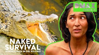 KrokodilPanik  Naked Survival  Ausgezogen in die Wildnis  DMAX Adrenalin [upl. by Yeblehs]