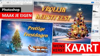 Photoshop  Kerstkaart of wenskaart maken met Adobe Dutch [upl. by Etteuqram]