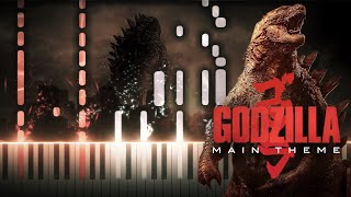 Godzilla 2014 Main Theme  Synthesia Piano Tutorial [upl. by Allmon]