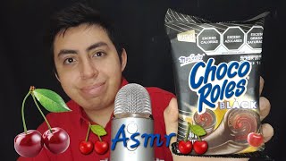 ASMR Probando los nuevos 🍒 Chocó Roles Black🍒 [upl. by Broek]