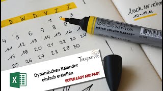 Dynamischer Kalender Einfach erstellen  Tutorial Excel [upl. by Anala431]