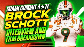 Miami commit 4⭐️TE Brock Schott Interview amp Film Breakdown [upl. by Marva]