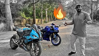 BMW S1000RR VS YAMAHA R15  IS IT A JOKE [upl. by Eillib]