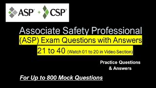 ASP CSP EXAM QUESTIONS  MOCK EXAM 2  ASSOCIATE CERTIFIED SAFETY PROFESSIONAL  800 EXAM QUESTIONS [upl. by Fiore]