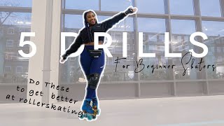 5 Drills for beginner roller skaters  Improve at skating fast [upl. by Peddada]