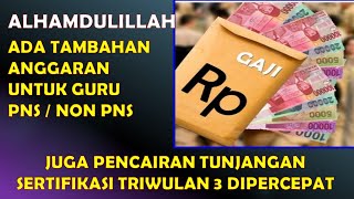 ADA TAMBAHAN ANGGARAN UNTUK GURU JUGA PENCAIRAN SERTIFIKASI GURU TRIWULAN 3 TAHUN 2024 DIPERCEPAT [upl. by Aray]