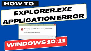 Explorerexe Application Error in Windows 10  11 Fixed [upl. by Nyrem]