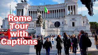 Rome Italy Walking Tour With Captions 4K60fps [upl. by Aubry111]