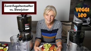 Entsafter Test  Slowjuicer Kuvings Auto10 gegen Zentrifugalentsafter [upl. by Aihsekyw]