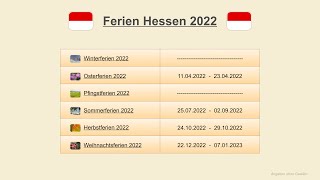 Ferien Hessen 2022 [upl. by Towny694]