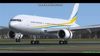 Comlux Aruba B767200 Faro Airport LPFR Landing FS9 [upl. by Ladew58]