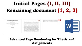 How to add different page numbers in same Word Document Advanced page numbering [upl. by Ennairrek841]