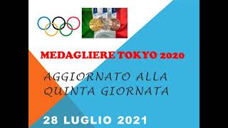 MEDAGLIERE TOKYO 2020 LIVE Aggiornato alla quinta giornata 28072021 [upl. by Brightman]