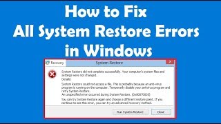 How to Fix All System Restore Errors in Windows [upl. by Hansen]