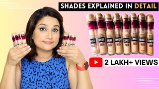 Maybelline Age Rewind Concealer Swatches  Conceal Dark Circles amp Pigmentation  Monica India [upl. by Syverson]