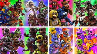 SFM FNaF Top 5 BEST FNaF vs Fight Animations [upl. by Arutek]